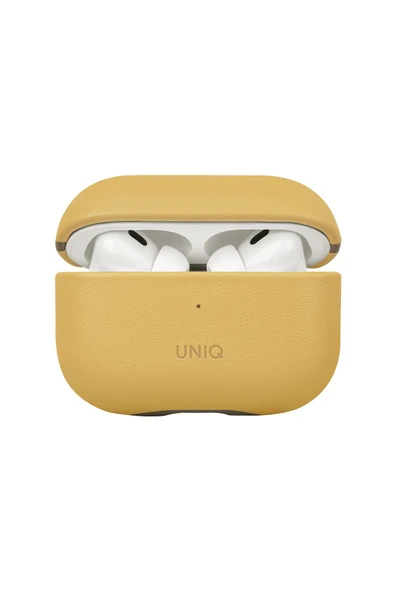 Airpods Pro 2 (2.NESİL) Kılıf Lyden Ds Serisi Vegan Deri Kaplama Kablosuz Şarj Destekli Uyumlu  Yellow Grey