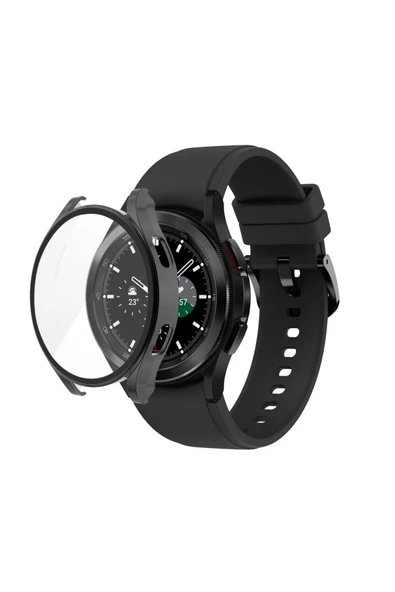 Samsung Galaxy Watch 5 40mm Uyumlu Kılıf Kasa Ve Ekran Koruyucu 360 Tam Koruma Kapak  SİYAH - 2