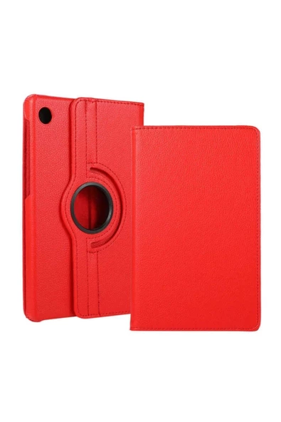 Huawei Matepad T10 / T10s Kılıf 360°dönebilen Deri Leather New Style Cover Case(pembe)  KIRMIZI