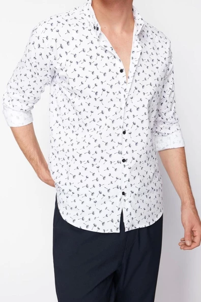 Moda Kadın Gömlek Yaka Geometrik Desen Günlük Desenli Gömlek