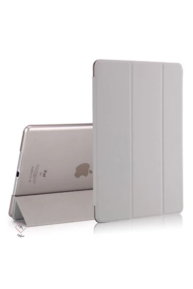 Apple Ipad Air 1 / 2 Ipad Nesil 9.7 Kılıf Pu Deri Smart Case A1566 A1567 Gri  Gri