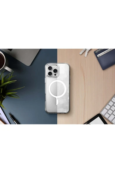 İphone 16 Pro Uyumlu Kılıf LifePro Xtreme Serisi Anti-Fingerprint / Magsafe Özellikli (MagClick™)  Frost Clear - 3