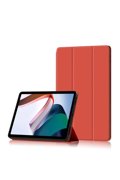 Xiaomi Redmi Pad 6gb 128gb 10.6" Tablet Uyumlu Flip Smart Standlı Akıllı Kılıf Smart Cover  KIRMIZI