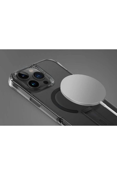 İphone 16 Pro Kılıf Eleva Serisi Standlı Magsafe Özellikli (MagClick™) Premium Kılıf  Black - 4