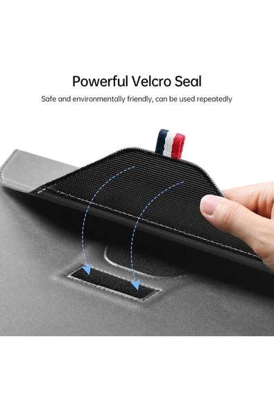 Macbook Air 13.6 Inç M2-m3 Çip 2022/2024 A2681 A3113 Uyumlu Deri Tasarım Standlı Taşıma Çanta  13 - 14,9 inç TABA - 4