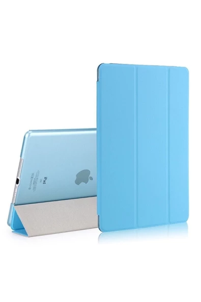 Apple Ipad Air 1 / 2 Ipad Nesil 9.7 Kılıf Pu Deri Smart Case A1566 A1567 Gri  Mavi