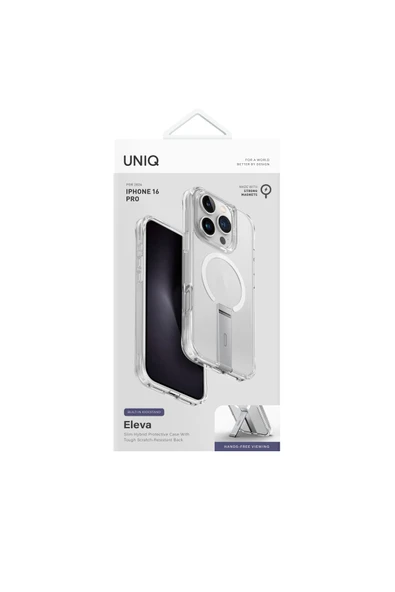 İphone 16 Pro Kılıf Eleva Serisi Standlı Magsafe Özellikli (MagClick™) Premium Kılıf  Clear - 5