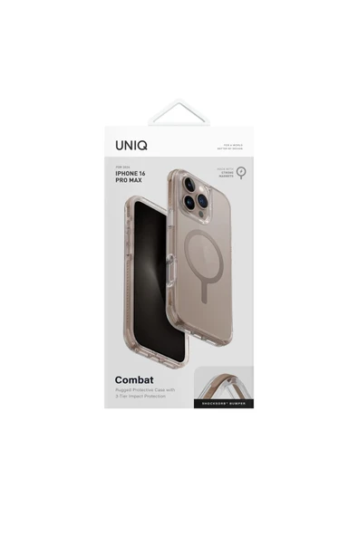 İphone 16 Pro Kılıf Combat Serisi Üç Katmanlı Magsafe Özellikli (MagClick™) Koruyucu Kılıf  Taupe Gold - 4