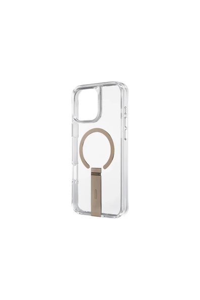 İphone 16 Pro Max Kılıf Eleva Serisi Standlı Magsafe Özellikli (MagClick™) Premium Kılıf  Taupe Gold - 4