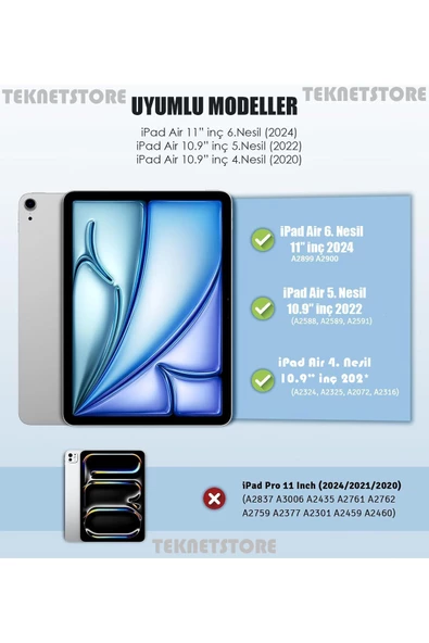 Ipad Air 6 11 Inç M2 Çip 2024 Uyumlu Tablet Kılıfı İnce Tasarım Smart Cover Standlı Akıllı Kapak  Mürdüm - 2