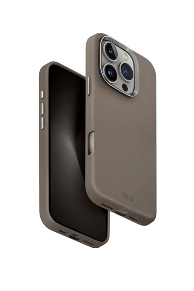 İphone 16 Pro Max Kılıf Lyden Serisi Deri Kaplama Magsafe Özellikli (MagClick™) Premium Kılıf  Grey - 1