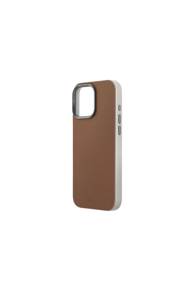 İphone 16 Pro Uyumlu Kılıf Lyden DS DualTone Serisi Vegan Deri Kaplama Magsafe Özellikli (MagClick™)  Caramel - 3