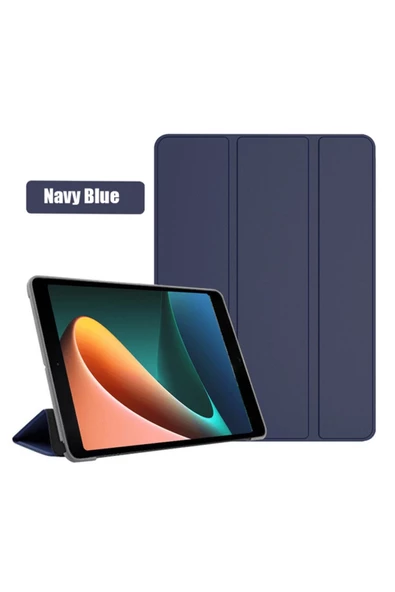 Xiaomi Redmi Pad 6gb 128gb 10.6" Tablet Uyumlu Flip Smart Standlı Akıllı Kılıf Smart Cover  LACİVERT