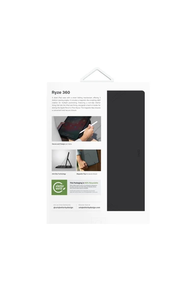 iPad Pro 11 (2024) M4 Çip Tablet Kılıf Ryze Serisi Standlı 360º Dönme Özellikli Katlanabilir Tasarım  Black - 7