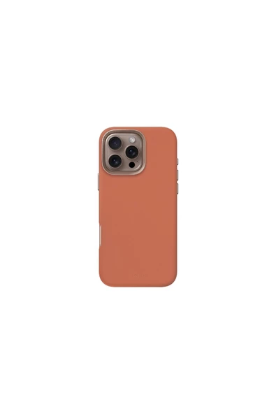 İphone 16 Pro Kılıf Lyden Serisi Deri Kaplama Magsafe Özellikli (MagClick™) Premium Kılıf  Terracotta - 3