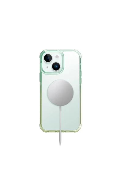 İphone 15 Uyumlu Kılıf Combat Duo Serisi Üç Katmanlı Magsafe Özellikli (MagClick™) Koruyucu Kılıf  Green - Yellow - 6