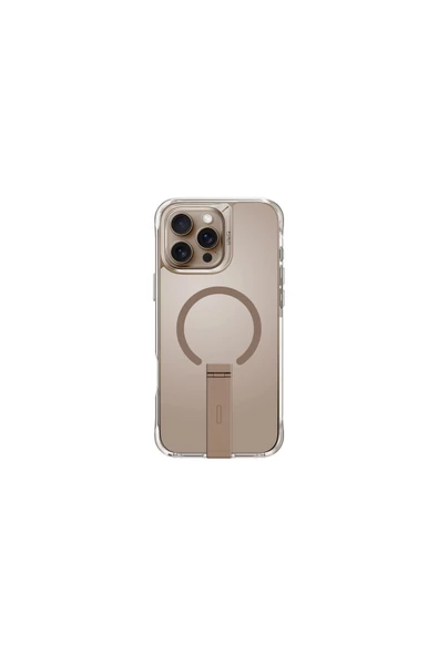 İphone 16 Pro Max Kılıf Eleva Serisi Standlı Magsafe Özellikli (MagClick™) Premium Kılıf  Taupe Gold - 2