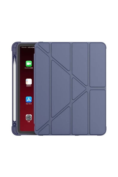 Xiaomi Redmi Pad 4gb / 6gb 128gb 10.6" Kılıf Katlanır Kalemlikli Standlı Uyku Modlu Akıllı Kapak  LACİVERT - 2