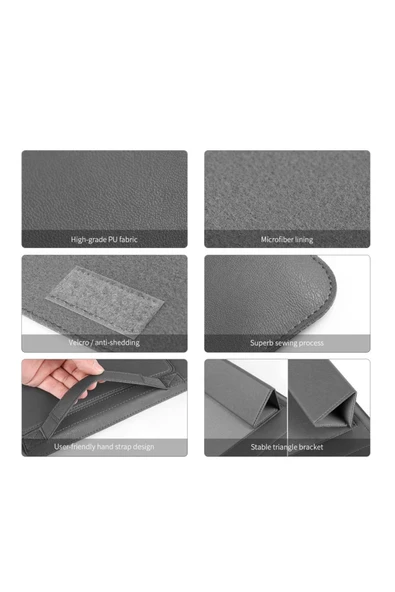 Macbook Air 13.6 Inç M2-M3-M4 Çip 2022/2024/2025 A2681 A3113 A3240 Kılıf Çanta Stand Mıknatıs Kapak  13 - 14,9 inç YEŞİL - Resim 6