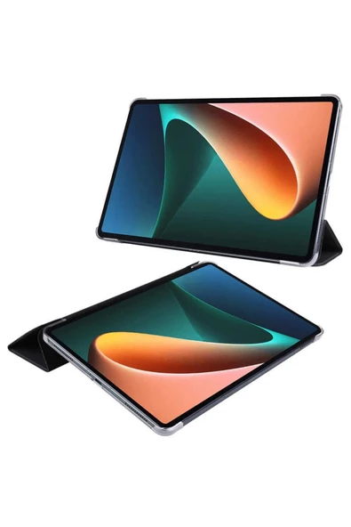 Xiaomi Redmi Pad 10.61 Inc 2022  Uyumlu Kılıf Pu Deri Ön Arka Tam Koruma Standlı Smart Kapak  Koyu Yeşil