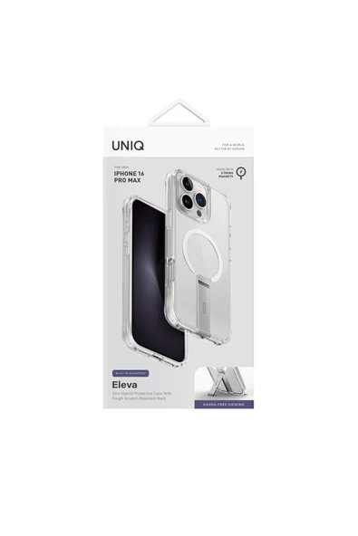 İphone 16 Pro Max Kılıf Eleva Serisi Standlı Magsafe Özellikli (MagClick™) Premium Kılıf  Clear - 5