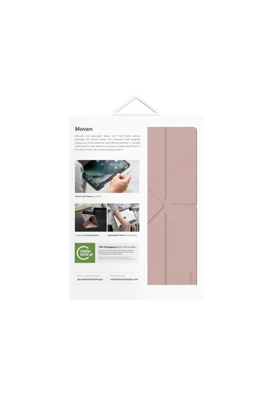 Ipad Air 11" 2024 M2 Çip Uyumlu Tablet Kılıf Moven Serisi Standlı Kalem Bölmeli Koruyucu  Pink - 6