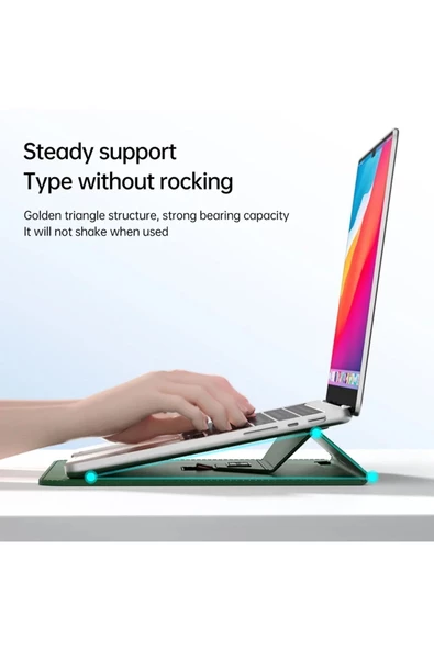 Apple Macbook Air 15 Inç M2-m3 Çip 2023/2024 A2941 A3114 Uyumlu Deri Tasarım Standlı Çanta  15 - 15,9 inç LACİVERT - 3