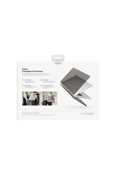 Apple Macbook Air 13.6 Inç M2-M3-M4 A2681 A3113 A3240 Uyumlu Kılıf Claro Mat Koruyucu Kapak  Grey - 8