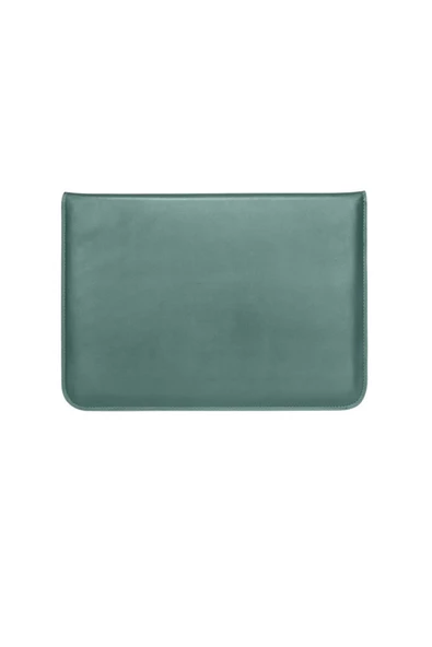 Macbook Air 13.6 M2 M3 M4 Çip 2022 2024 2025 A2681 A3113 A3240 Uyumlu Çanta Pu Deri Stantlı Tasarım  Haki - 5