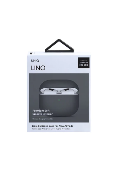 Airpods 4 (4. NESİL) Uyumlu Kılıf Lino Serisi Silikon Kablosuz Şarj Destekli Koruyucu  Grey - 4
