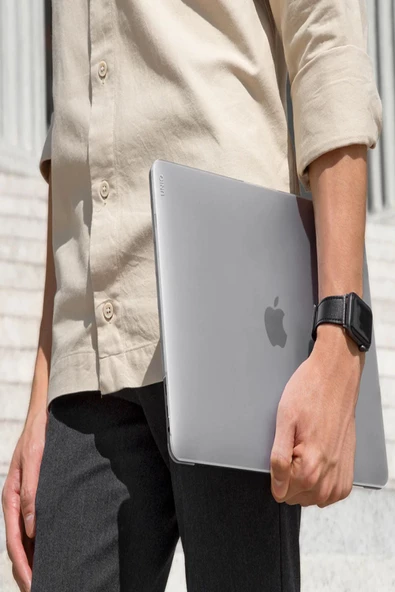Apple Macbook Air 13.6 Inç M2-M3-M4 A2681 A3113 A3240 Uyumlu Kılıf Claro Mat Koruyucu Kapak  Grey - 5
