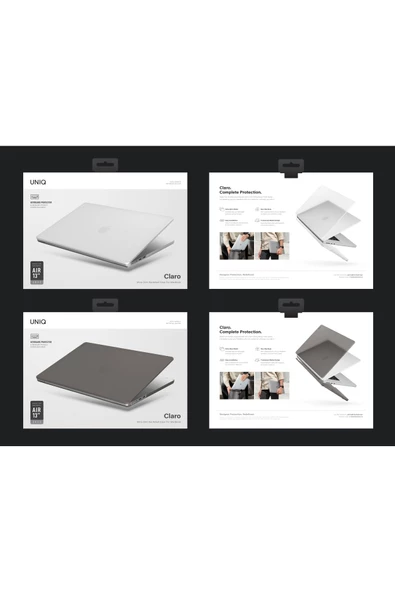 Apple Macbook Air 13.6 Inç M2-M3-M4 A2681 A3113 A3240 Uyumlu Kılıf Claro Mat Koruyucu Kapak  Grey - 6