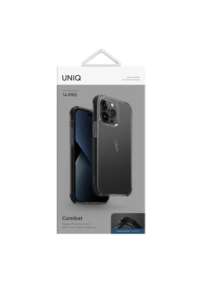 iPhone 14 Pro Kılıf Combat Serisi Üç Katmanlı Koruma ShockSorb™ Teknolojisi Koruyucu Kapak  Black - 6
