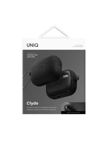Airpods Pro 2 (2.NESİL)uyumlu Kılıf Clyde Serisi Manyetik Kapak Tasarımı Kablosuz Şarj Desteği  Black - 6
