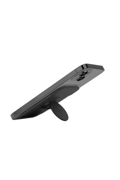 Telefon Modelleri Ile Uyumlu Kartlık Flixa Serisi Manyetik Stand Olma Popsocket Özelliği  Black - 2