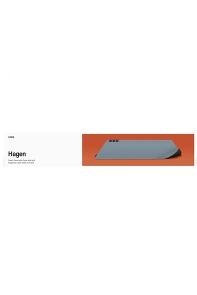 Masaüstü Düzenleyici Mat Hagen Serisi Vegan Deri Manyetik Kablo Düzenleyici Çift Renk Mouse Pad  Blue Black - 6