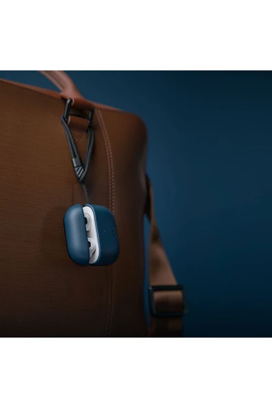 Airpods 3. Nesil  Uyumlu Kılıf Terra Serisi Hakiki Deri Kablosuz Şarj Destekli Taşıma Kayışı  Brown - 5
