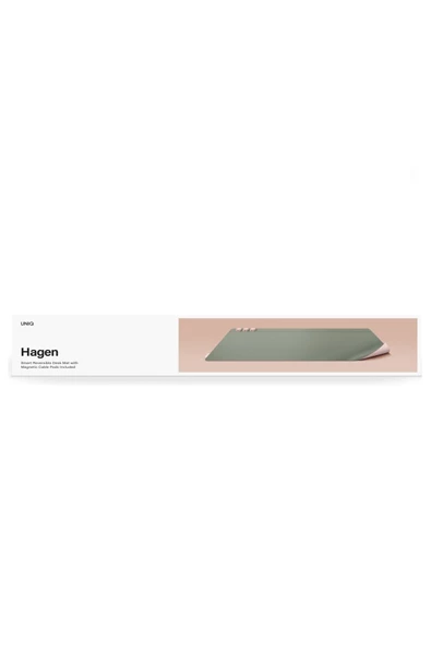Masaüstü Düzenleyici Mat Hagen Serisi Vegan Deri Manyetik Kablo Düzenleyici Çift Renk Mouse Pad  Green Blush - 6