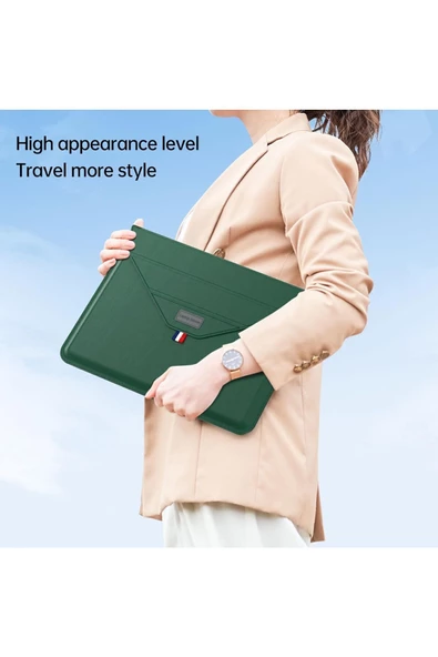 Macbook Pro Air 13 M1-m2 2020/2022 A2179-a2337-a2338-a2251-a2159-a1989-a1708 Deri Standlı Çanta  13 - 14,9 inç PEMBE - 3