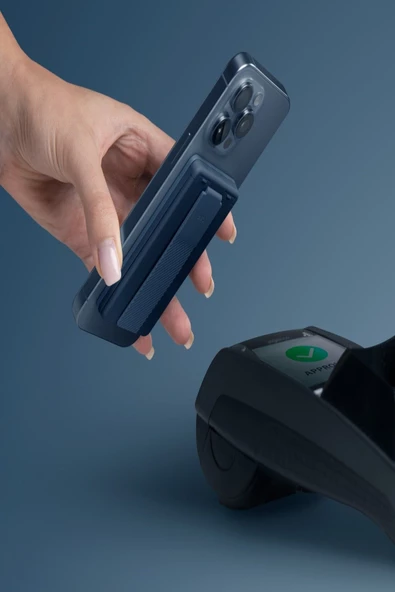 Telefon Modelleri Ile Uyumlu Kartlık Heldro ID Serisi Manyetik Stand Olma Özelliği FlexGrip™? Band  Chalk Grey - 4