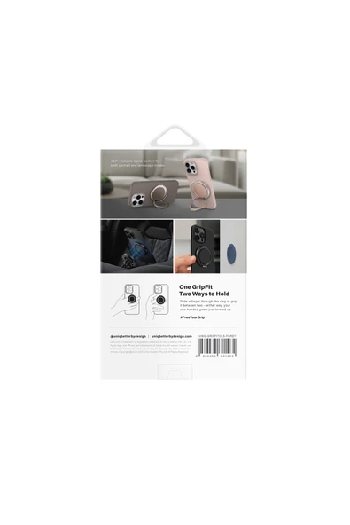 GripFit Premium Serisi 360 Manyetik Telefon Tutucu ve Standlı Kevlar Karbon ve Alüminyum Yüzük  Grey - 4