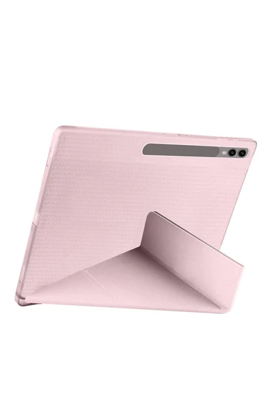 Samsung Galaxy Tab S9 Ultra Kılıf / Tab S8 Ultra Kalem Bölmeli Standlı Uyku Modlu Akıllı Kılıf Kapak  PEMBE - 4