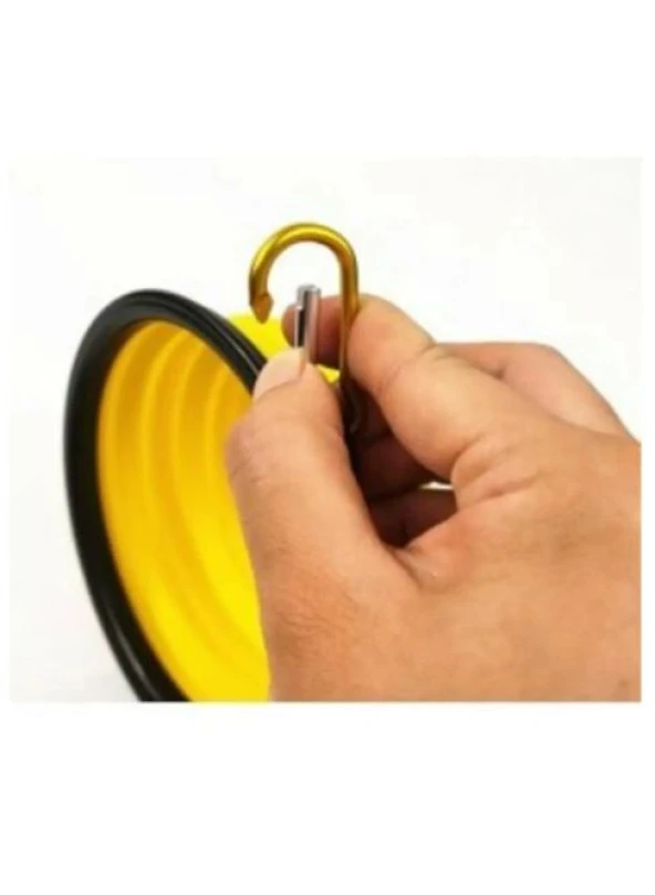 Katlanabilir Kedi Köpek Yemek Mama ve Su Kabı portatif kancalı - 4