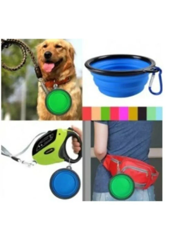 Katlanabilir Kedi Köpek Yemek Mama ve Su Kabı portatif kancalı - 5