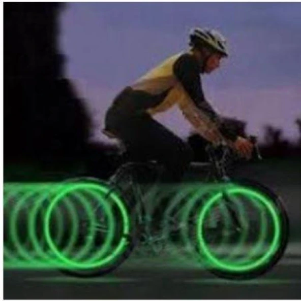 yeşil Hareket Sensörlü Işıklı Bisiklet MOtorsiklet Sibop Kapağı(2li) - Resim 3