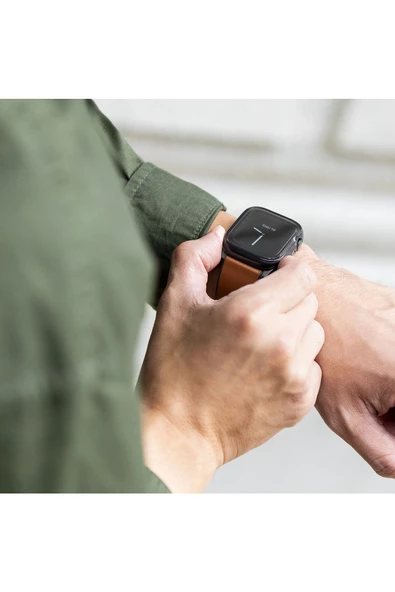 Apple Watch 46mm Uyumlu Grade Hybrid Serisi Şeffaf Kılıf Kasa Ve Ekran Koruyucu 360 Tam Koruma Kapak  Smoke - 5