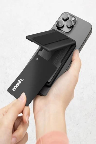 Telefon Modelleri Ile Uyumlu Kartlık Heldro ID Serisi Manyetik Stand Olma Özelliği FlexGrip™? Band  Chalk Grey - 3