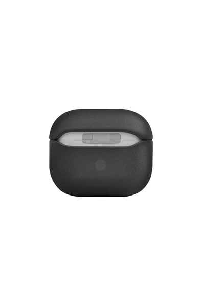 Airpods 3. Nesil  Uyumlu Kılıf Terra Serisi Hakiki Deri Kablosuz Şarj Destekli Taşıma Kayışı  Black - 2