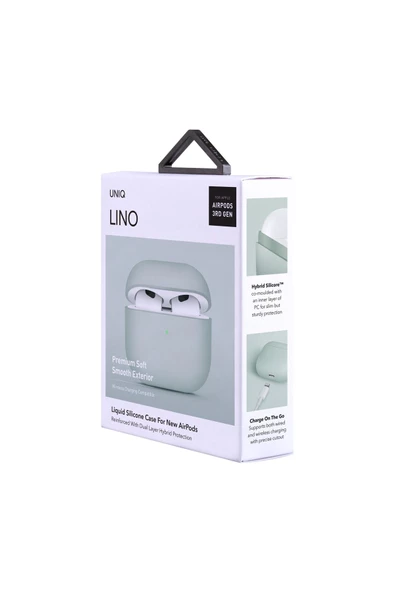 Airpods 4 (4. NESİL) Uyumlu Kılıf Lino Serisi Silikon Kablosuz Şarj Destekli Koruyucu  Green - 5