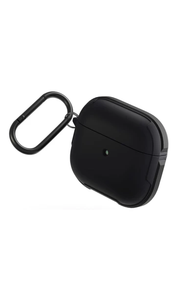 Airpods 3.Nesil Kılıf Valencia Serisi Aliminyum İskelet MicroRepel™ Kablosuz Şarj Destekli  Black